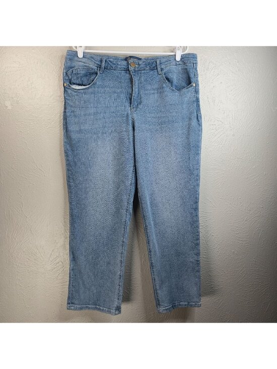 Democracy Denim - Slimming Shaping Bootcut Jeans 16 High Rise Light Blue Wash Casual Stretch Denim